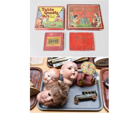 A Collection of Toys and Bisque Dolls Heads