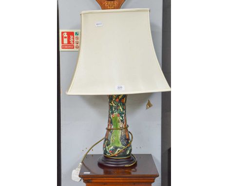A Modern Moorcroft Pottery Table Lamp, in the "Holly Hatch" pattern by Philip Gibson