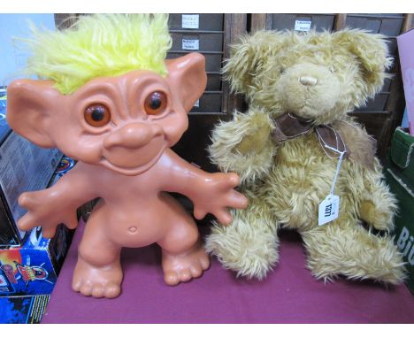 Dam Things 1964 Troll with Yellow Hair, Erin first edition Teddy Bear. (2).