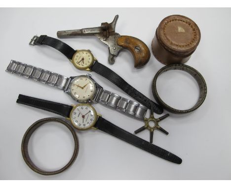 Fritum Starting Pistol, Timex, Ingersol and Regus gents wristwatches, watch key, etc.