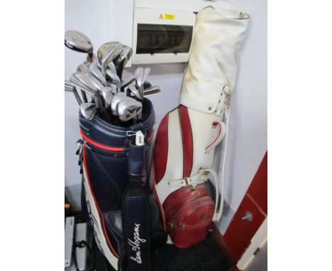 Golf Clubs: Radial, Adams, Mizuro, Dunlop, George Nicoll, Aldridge, many others, in two carry bags.