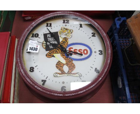 Advertising - Esso 'Put A Tiger In Your Tank' Wall Clock, 30.5cm diameter.