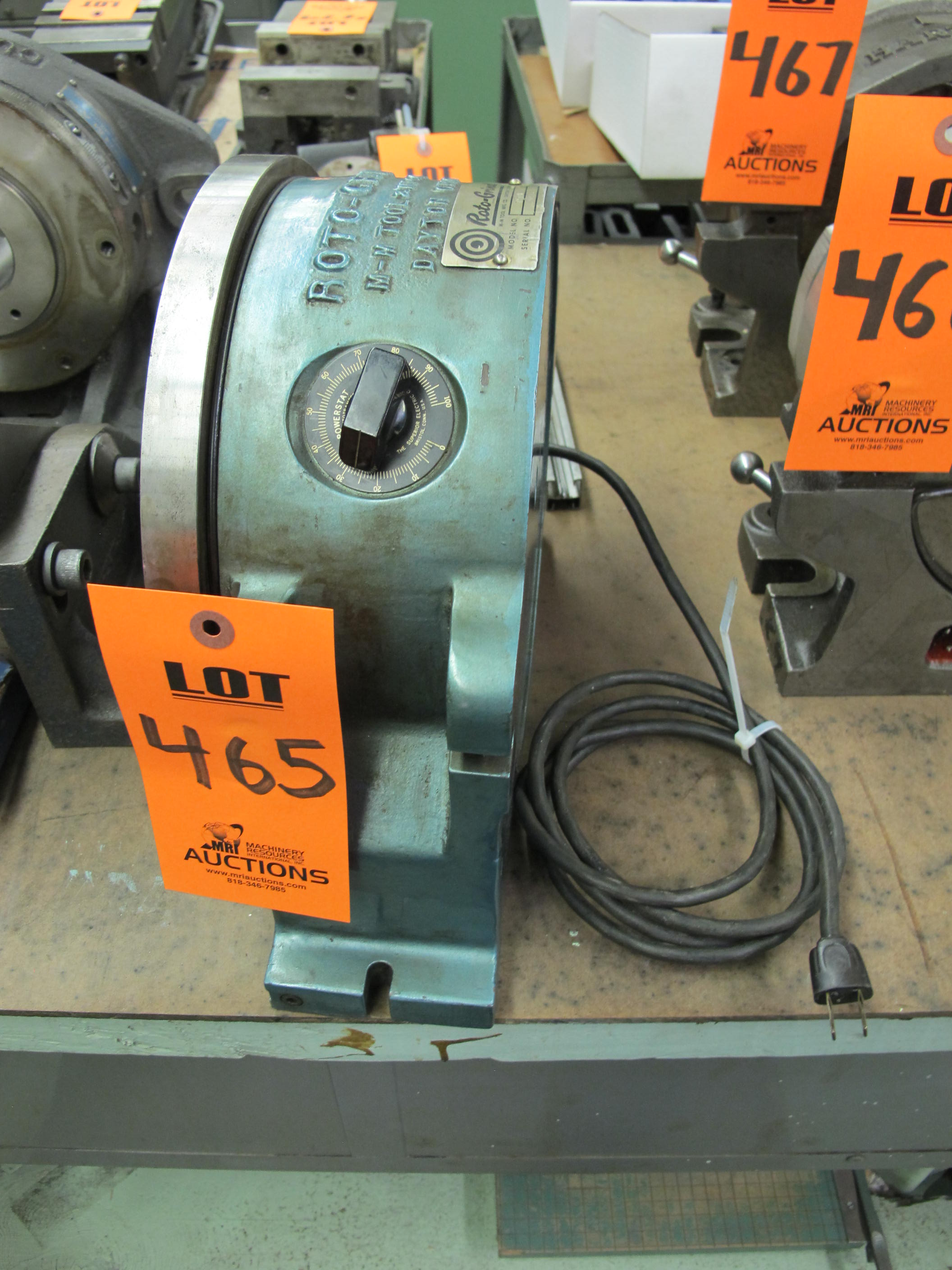 MM TOOL MFG CO, ROTO GRIND MOTORIZED ROTARY TABLE, MODEL 710+V WITH 8