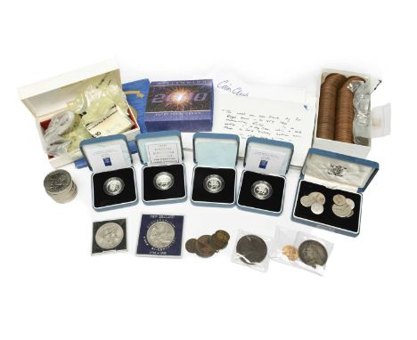 A collection of British coins, including: George V, gold sovereign, 1930, Pretoria mint (S 4005), extremely fine; Victoria, s