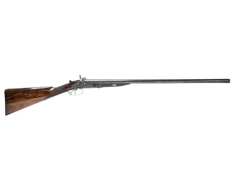  ƑWestley Richards: an early and rare 12 bore bar-in-wood double hammer gun, serial number 12058, slightly swamped barrels 30