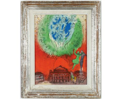 MARC CHAGALL. L’OPERA DE PARIS. original lithograph, edition: 2500, 1954, published by Maeght, Paris, Mourlot ref:102. 37.5cm