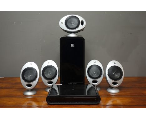 KEF 530 Instant Theatre surround sound system; KIT530 home entertainment system, KIT530 subwoofer, HTS2001 speaker, with wire