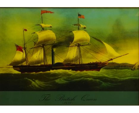 The British Queen' - Ship's Portrait, reverse print on glass 33cm x 47cm   Condition Report   Click here for further images, 