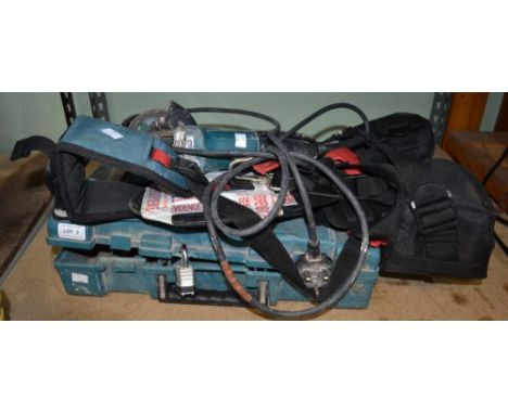 A mixed lot of corded electric builders tools including Makita&nbsp;(sold as seen)