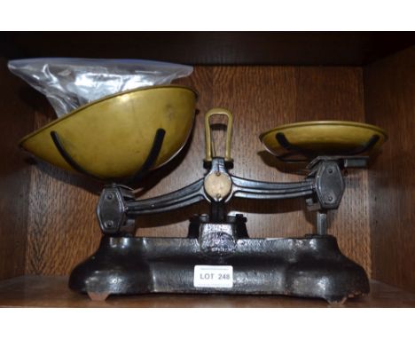 Vintage kitchen scales and weights