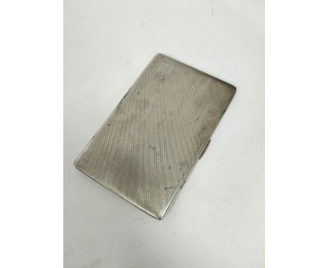 Silver cigarette case, engine turned, 183g&nbsp; and a similar e.p. box. 