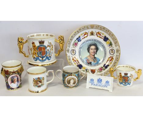 Large Paragon commemorative bone china loving cup for the Golden Jubilee 2002, limited edition no. 281/300, 13cm high; an Ayn