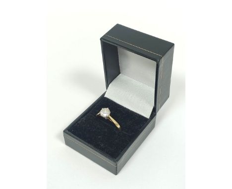 Diamond solitaire ring with brilliant approximately 1ct in 18ct gold, size 'R'Condition:Approximately 1ct. Clarity - Cloudy a