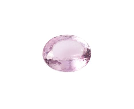 Loser heller Amethyst von 93,6 ct, ca. 33x27x17 mm (LBT), kleiner Einschluss sichtbar, neuwertiger Zustand, inkl. GRS Zertifi