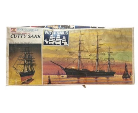 Model Ship Cutty Sark 1/120 plastic model kit with sails. Imai Model kit sailing ship series. In original box. Box shows sign