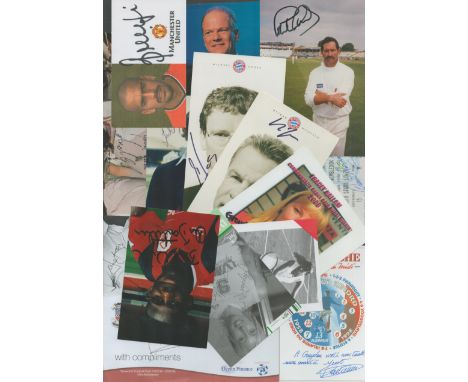 Sport Collection of approx 15 signed photos/compliments cards/ticket/magazine including names of Andy Gray, John Richard, Tra