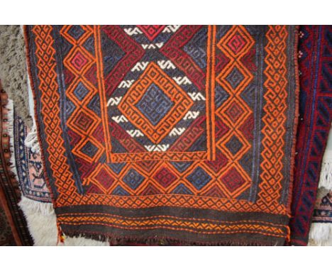 An approx 8'5" x 2'2" Sizny Kelim runner