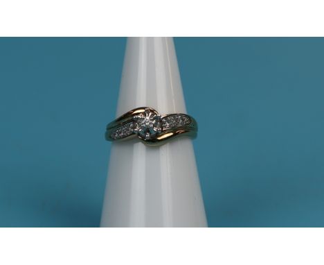 Gold diamond solitaire ring