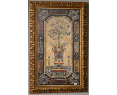 Unusual print of lemon tree in classical setting with ornate gilt frame
