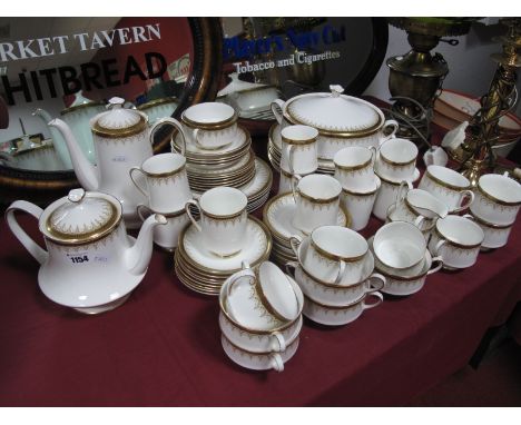 A Paragon 'Athena' Dinner, Tea and Coffee Service, (gold), comprising eight dinner plates, six medium plates, six tea plates,