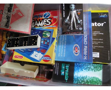 Vintage Games, including war-time Monopoly, dominoes etc; plus a boxed 'Bubble ' lamp:- One Box