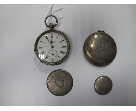The "Monarch" Watts Ltd Liverpool Openface Pocketwatch, within engine turned case stamped "0.935"; together with a pair case 