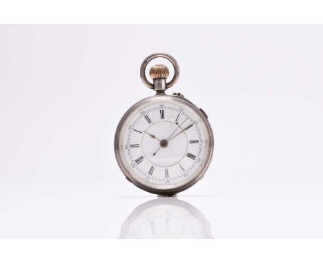 A silver open face centre seconds pocket watchDate: Birmingham hallmark for 1905Movement: 3/4 plate jewelled leverDial: White
