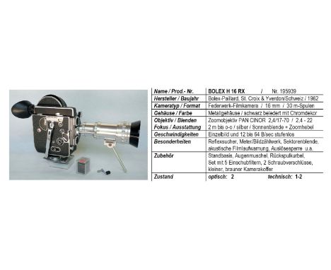 Filmkamera BOLEX H 16 RX