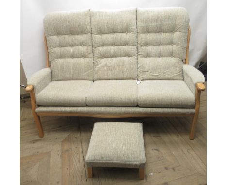 Share &amp; Sons Ltd, Ercol style Durham 4-piece cottage suite comprising; three-seater high back sofa (W175cm, D approx. 75c