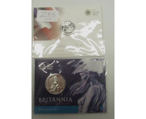 Royal Mint 'Britannia' 2015 UK £50 Fine Silver Coin, and Royal Mint 'A Timeless First' The George and the Dragon 2013 £20 Fin