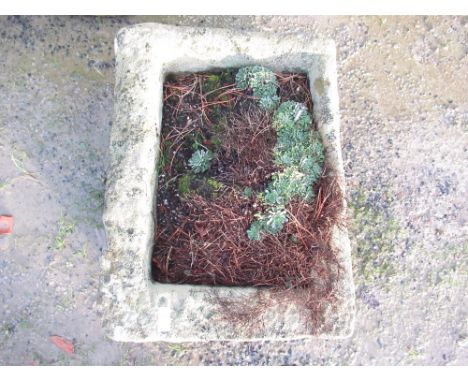 The Grange Goathland - Well weathered sandstone trough 61cm x 46cm x 26cm 