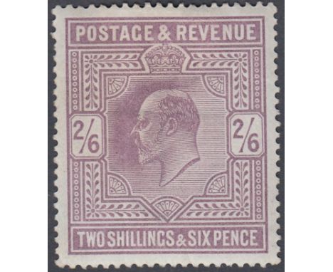 GREAT BRITAIN STAMPS : 1902 2/6d lilac, fine M/M but with a light vertical crease, SG 260