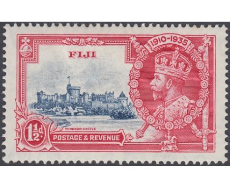 STAMPS FIJI : 1935 Silver Jubilee, 1 1/2d with 'diagonal line by turret' variety, fine M/M, SG 242f. Cat £150