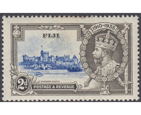 STAMPS FIJI : 1935 GV Silver Jubilee, 2d ultramarine &amp; grey, 'diagonal line by turret' variety, M/M, SG 243f. Cat £120