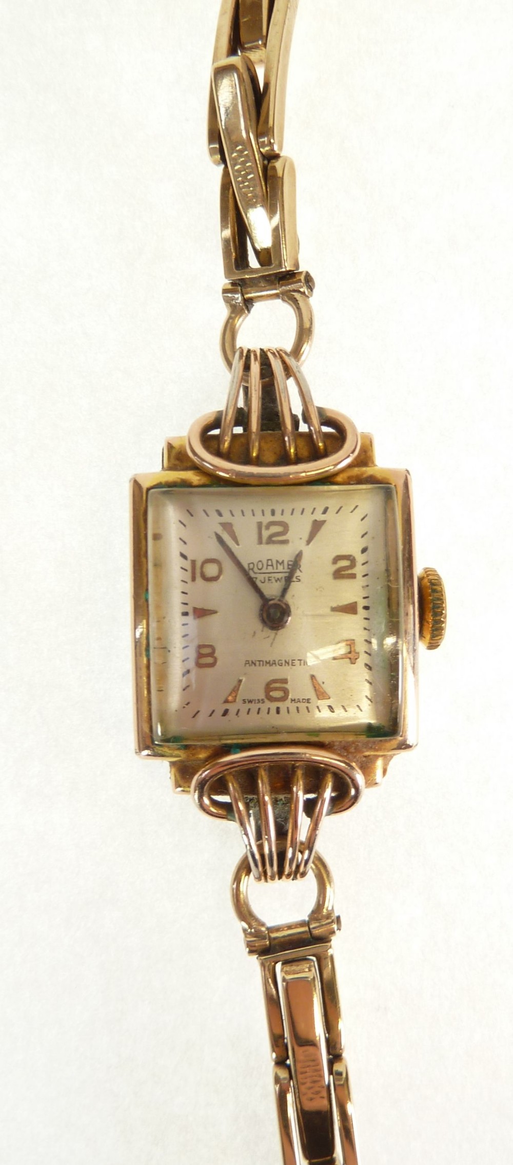 LADY'S ROLLED GOLD ROAMER WRIST WATCH, 17 jewel movement, silvered