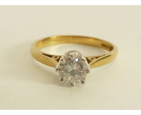 AN 18CT GOLD SOLITAIRE DIAMOND RING, 0.41ct approx., Birmingham, 3.1g