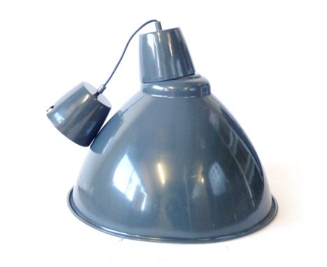 A modern grey enamelled idustrial-type ceiling light