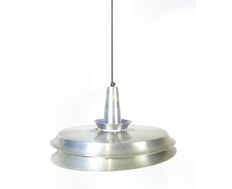 A 1970's aluminium four tier ceiling light CONDITION REPORT: Working order unknown, some wear and knocks