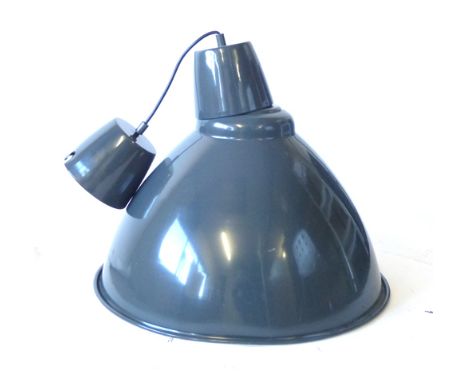 A modern grey enamelled idustrial-type ceiling light