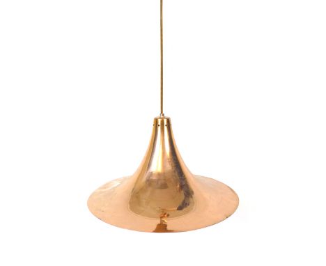 A 1960/70's Danish copper coloured ceiling light of trumpet form, in the manner of Louis Poulsen CONDITION REPORT: Will requi