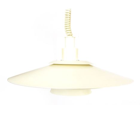 A Danish 'Captain' white four tier pull-down ceiling light CONDITION REPORT: Working order unknown, some wear and knocks