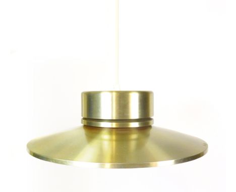 A 1970's brass coloured three tier ceiling light CONDITION REPORT: Working order unknown, some wear and knocks