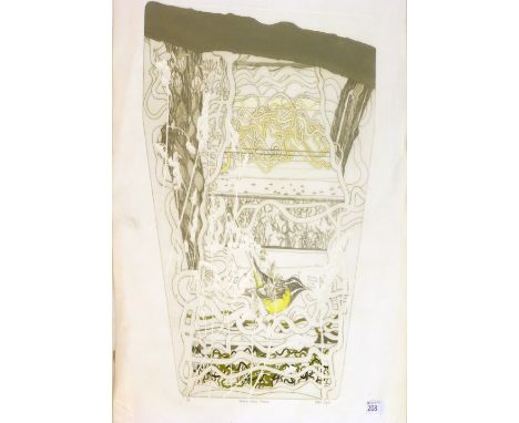 Peter Lyon,
'The Cactus Eaters',
signed and inscribed, 
coloured textured etching,
ltd. ed. 3/50,
61 x 45.5 cm, unframed,
tog