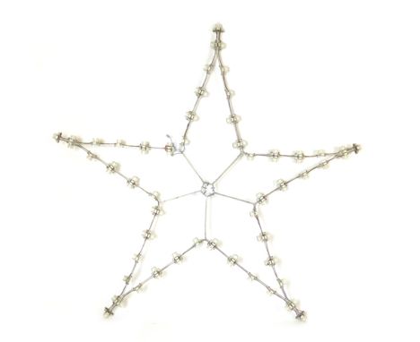 A fairground light, the multiple fittings attached to a steel frame in the form of a star, d. 182 cm CONDITION REPORT: Sold a