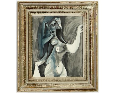 PABLO PICASSO, Femme Nu – Edition: 200, Rare pochoir from the suite: Venti pochoirs 1955, signed and  dated in the plate, Mil