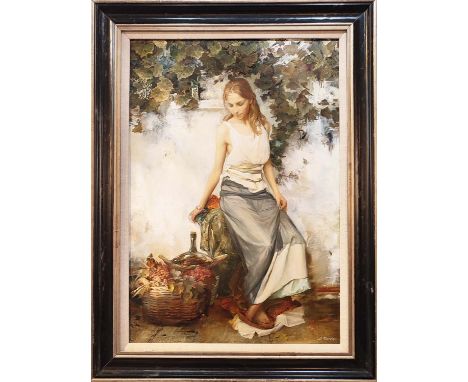 SERGEI MARSHENNIKOV (b. 1971), 'Vintage', oil on canvas, 65cm x 45cm, framed. 