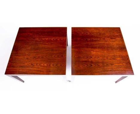 HASLEV MOBELFABRIK TABLES BY SEVERIN HANSEN, a pair, vintage Danish 1960s, 50cm x 74cm x 74cm. (2) 