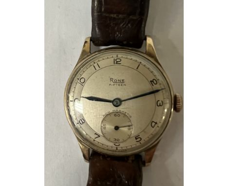 9CT GOLD RONE VINTAGE WRIST WATCH