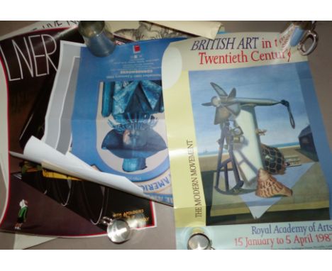 R A Poster: British Art in the Twentieth Century, 30" x 20" and 8 other fine art posters 