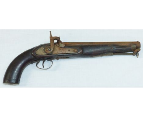 A 19th Century Indian Arsenal Jaipur, percussion cap pistol with octagonal barrel 15"